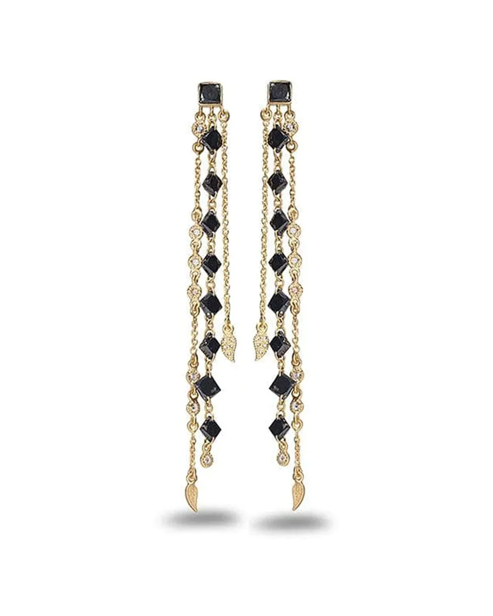 20k Yellow Gold Black Diamond Affinity Diamond Earrings