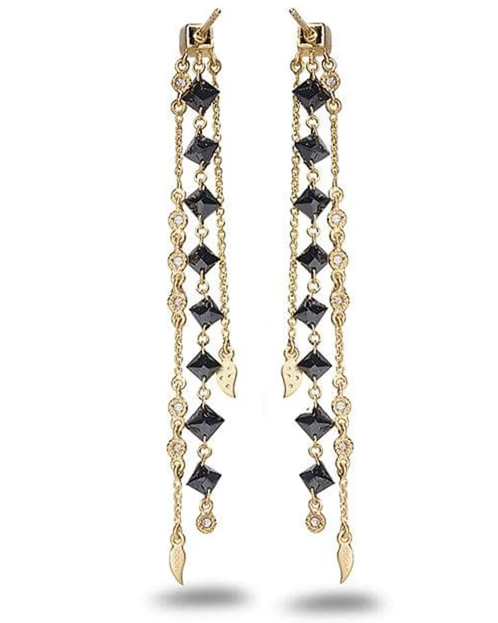 20k Yellow Gold Black Diamond Affinity Diamond Earrings