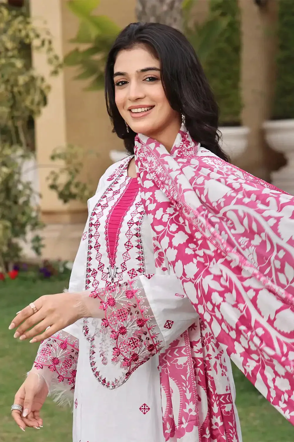 3PC Embroidered Unstitched Lawn Suit KSE-2448