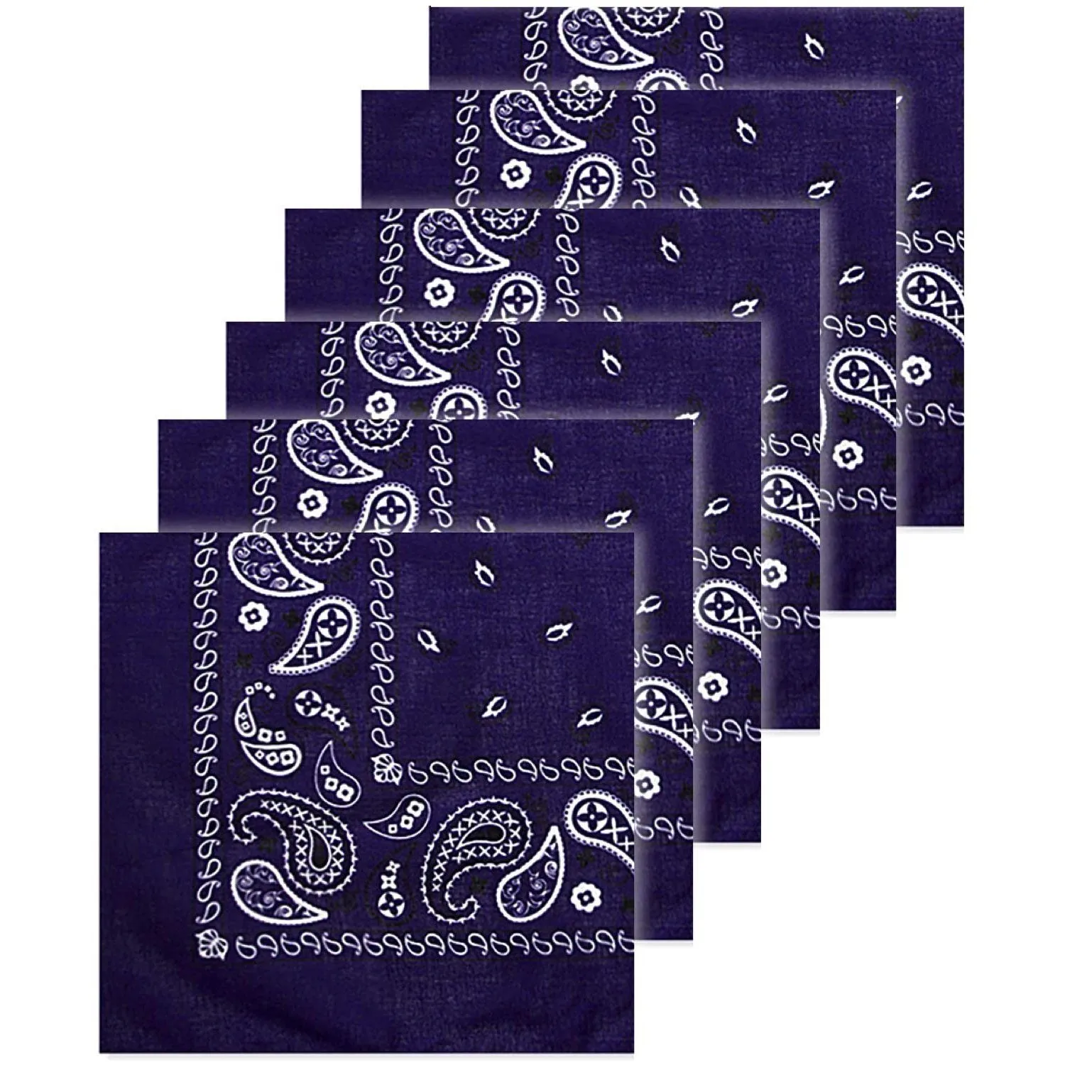 6-Pack: Unisex Classic Cotton Graphic Bandanas