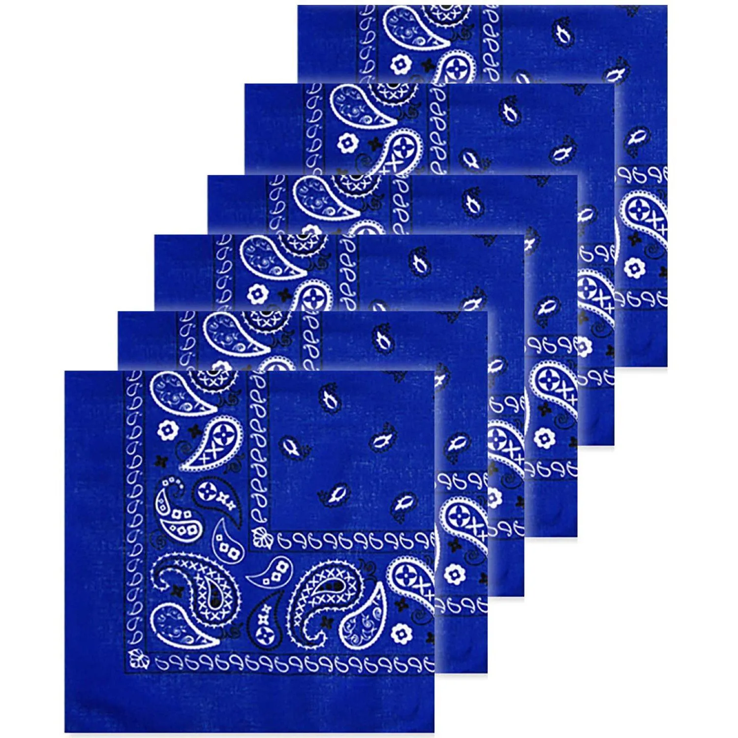 6-Pack: Unisex Classic Cotton Graphic Bandanas
