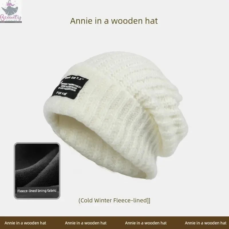 65cm Winter Woolen Hat Thick Needle Woven Women's Big Head Circumference