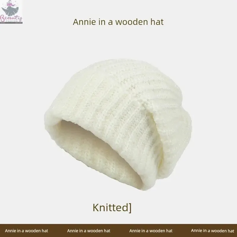 65cm Winter Woolen Hat Thick Needle Woven Women's Big Head Circumference