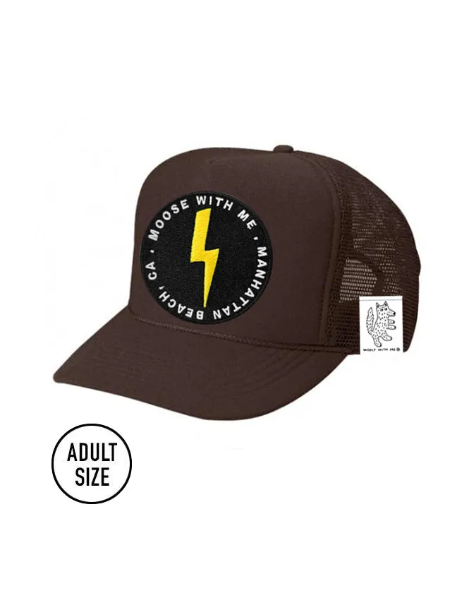ADULT Trucker Hat with Interchangeable Velcro Patch (Brown)
