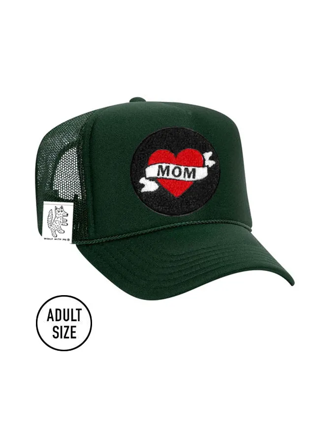 ADULT Trucker Hat with Interchangeable Velcro Patch (Hunter Green)