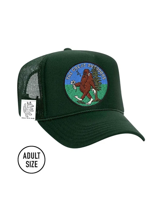 ADULT Trucker Hat with Interchangeable Velcro Patch (Hunter Green)