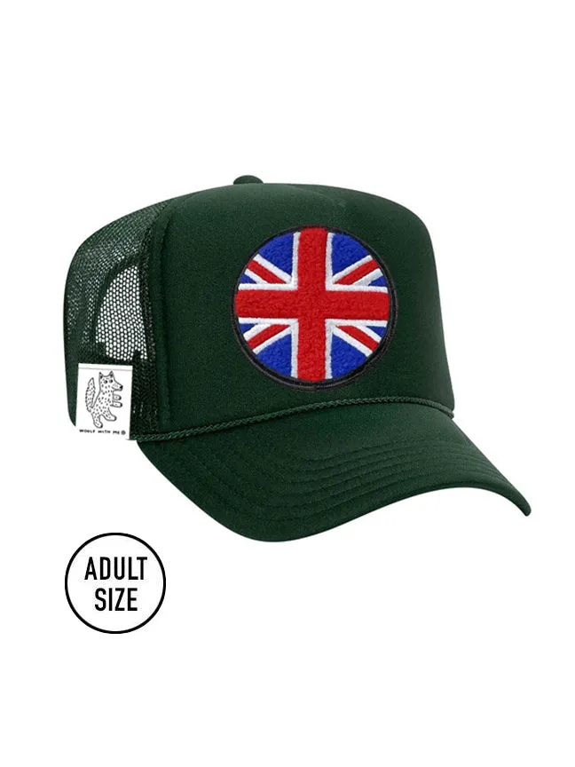 ADULT Trucker Hat with Interchangeable Velcro Patch (Hunter Green)