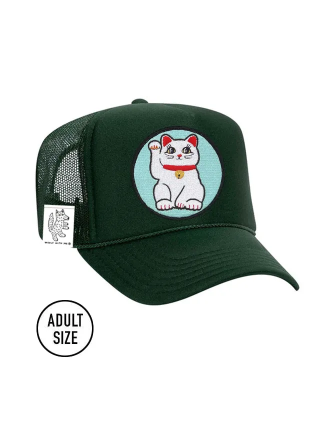 ADULT Trucker Hat with Interchangeable Velcro Patch (Hunter Green)