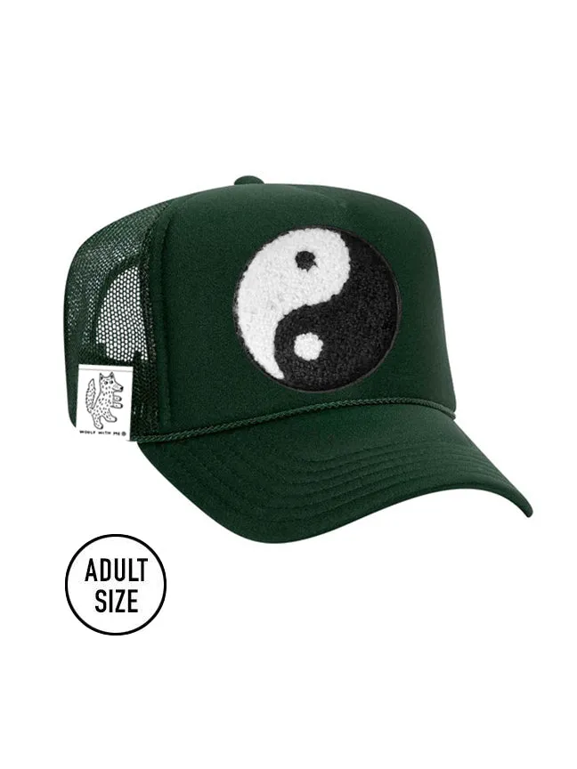 ADULT Trucker Hat with Interchangeable Velcro Patch (Hunter Green)