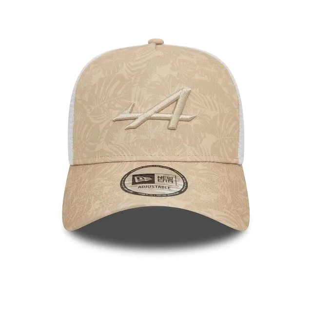 Alpine F1 Floral All-Over Print Light Beige 9FORTY A-Frame Trucker