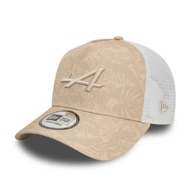 Alpine F1 Floral All-Over Print Light Beige 9FORTY A-Frame Trucker