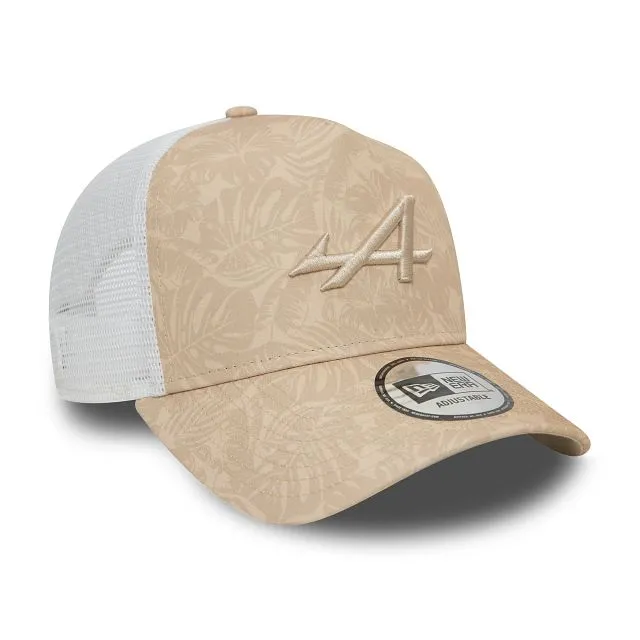 Alpine F1 Floral All-Over Print Light Beige 9FORTY A-Frame Trucker