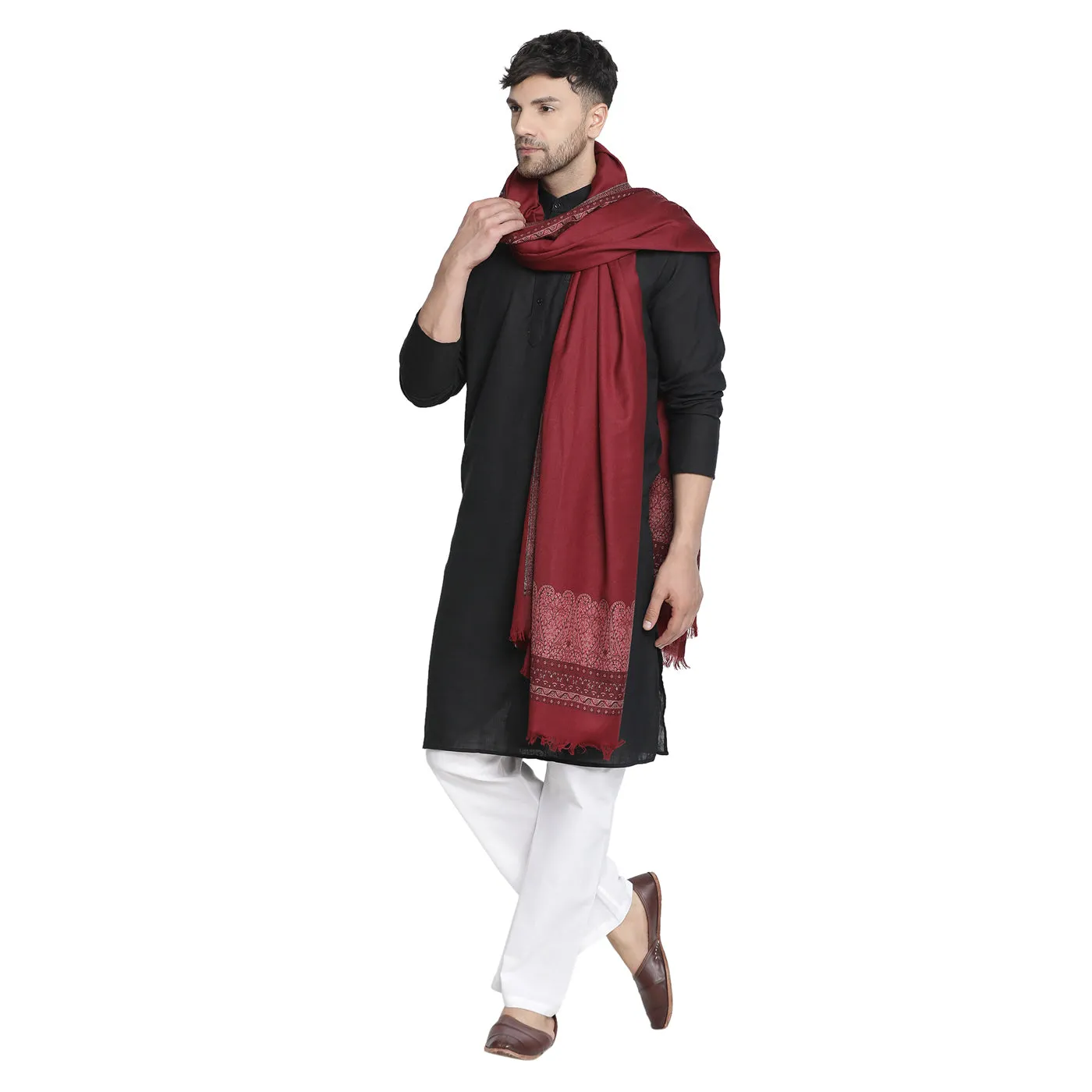 Amir Dark Marron Wool Jacquard Lohi