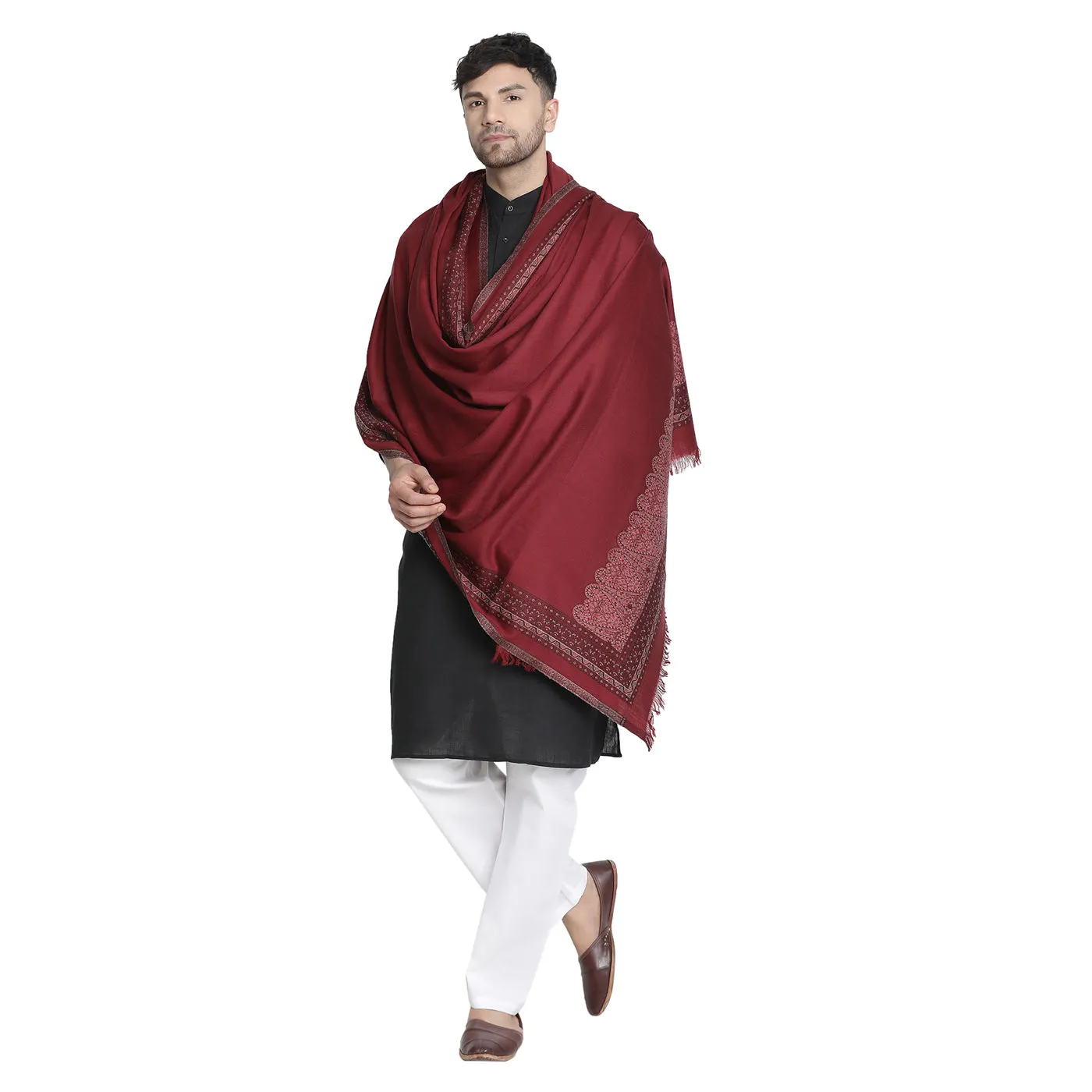 Amir Dark Marron Wool Jacquard Lohi