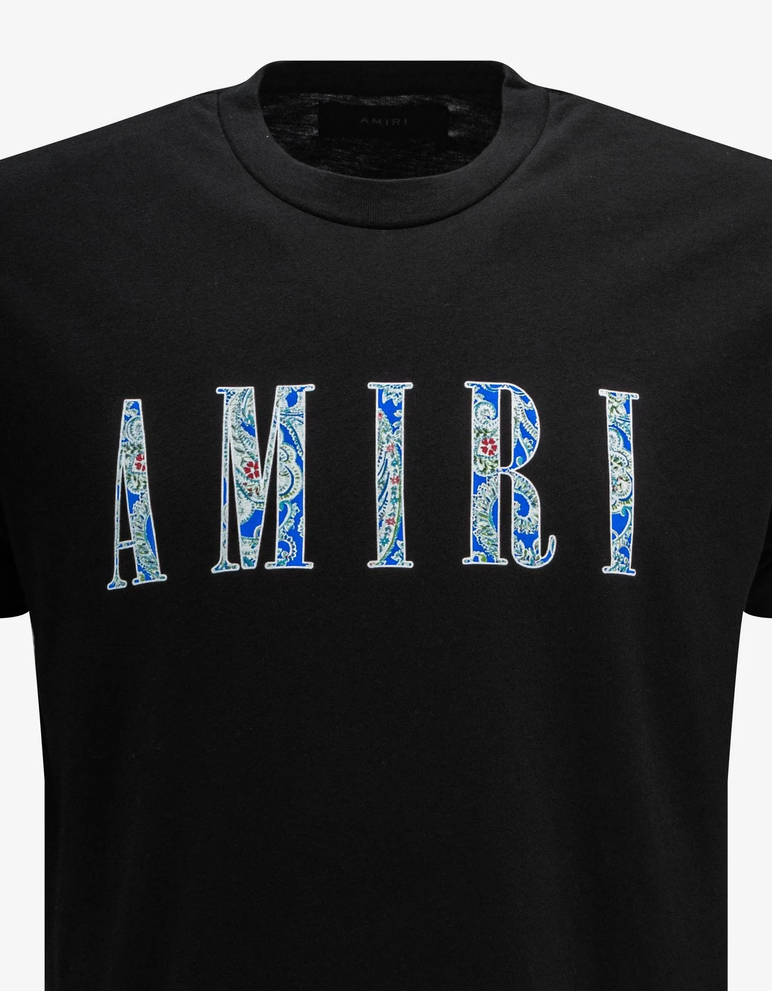 Amiri Black Core Paisley Logo T-Shirt