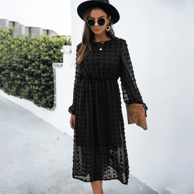 Amy Fashion - Elegant Casual Chiffon Party Vintage Midi Dresses