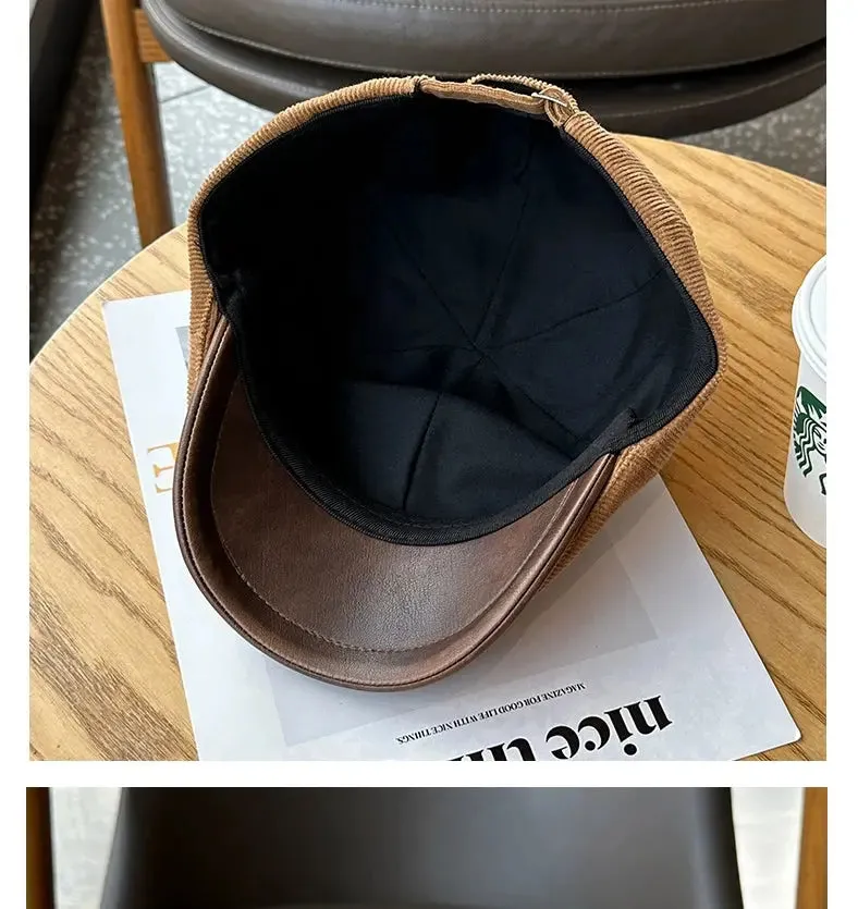 Autumn Winter Retro Corduroy Japanese Style Men and Women Advance Hats