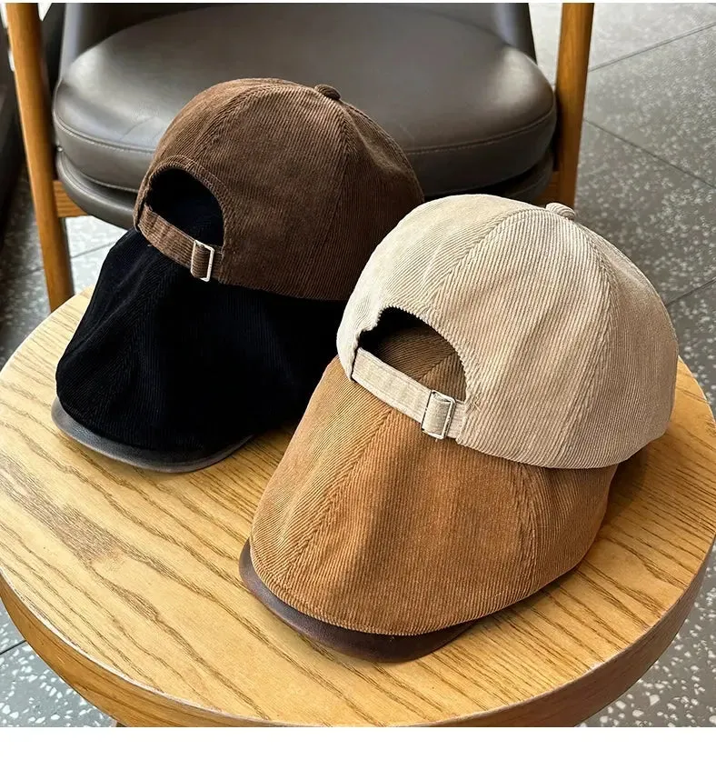 Autumn Winter Retro Corduroy Japanese Style Men and Women Advance Hats