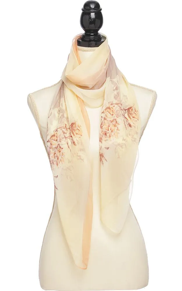 BASC4902 Silky Floral Oblong Scarf