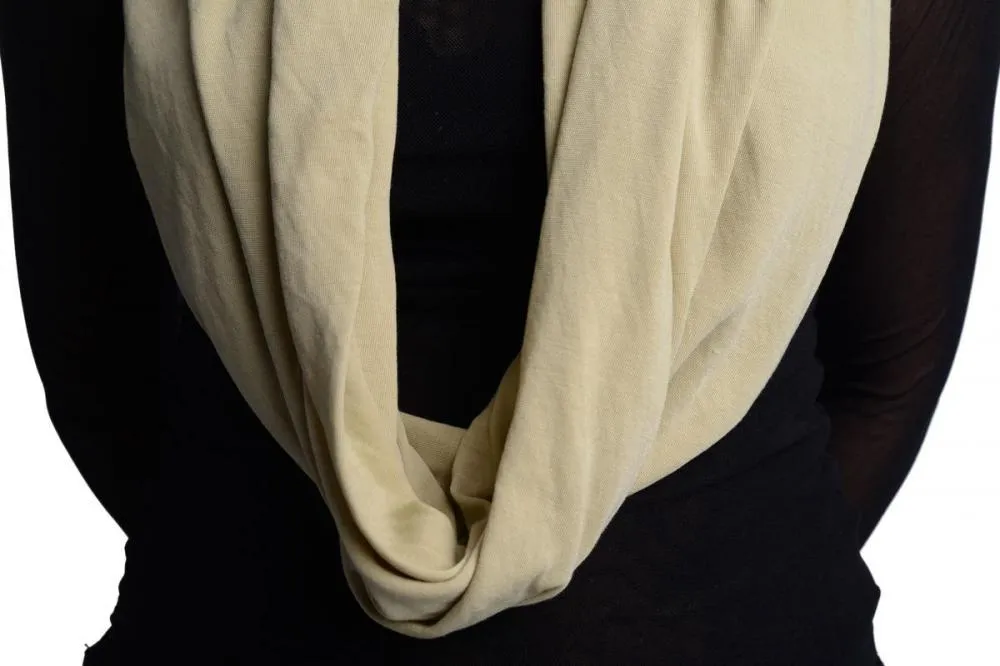 Beige Sand Soft Cotton Snood Scarf