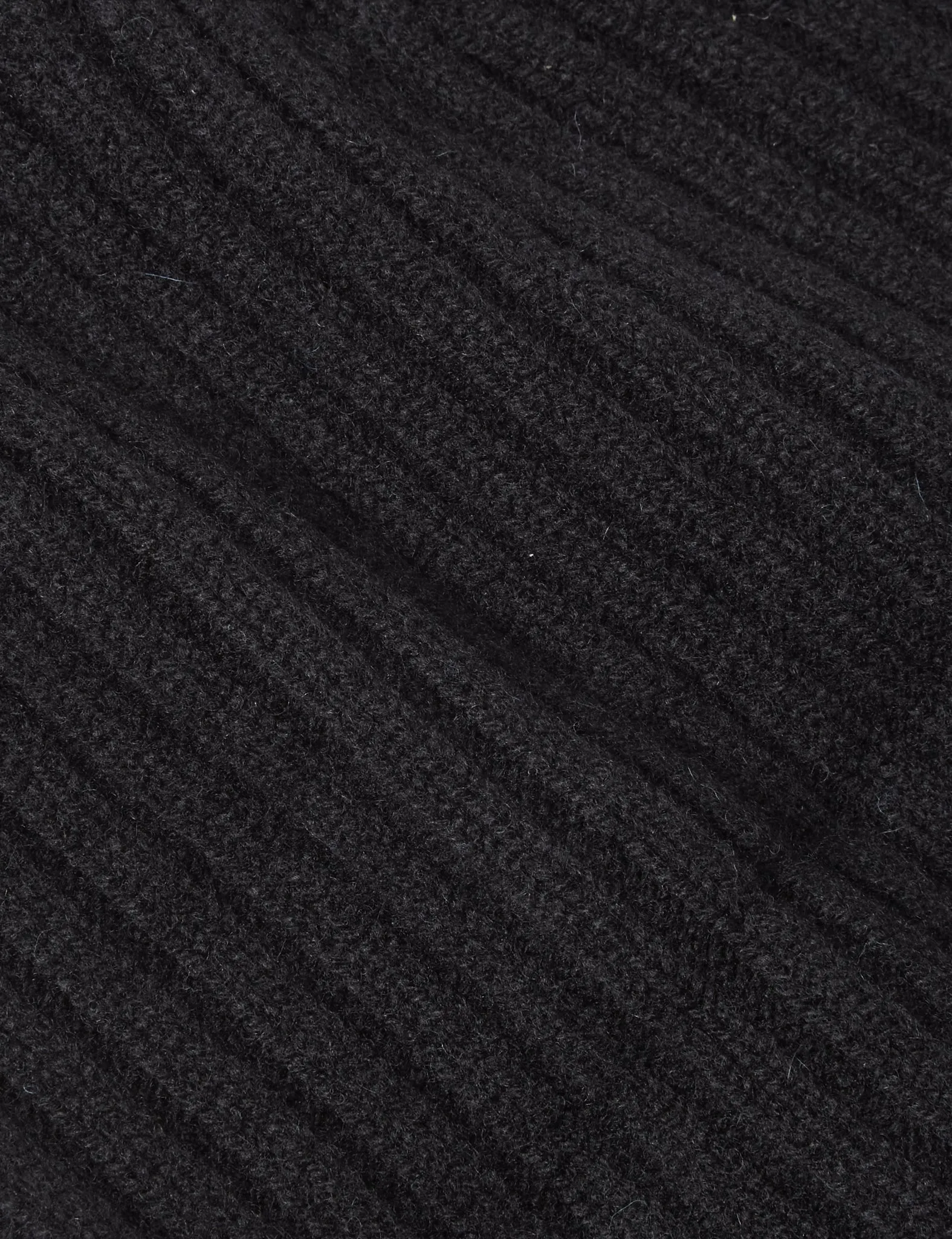 Bhode Rib Beanie Hat (Lambswool) - Black