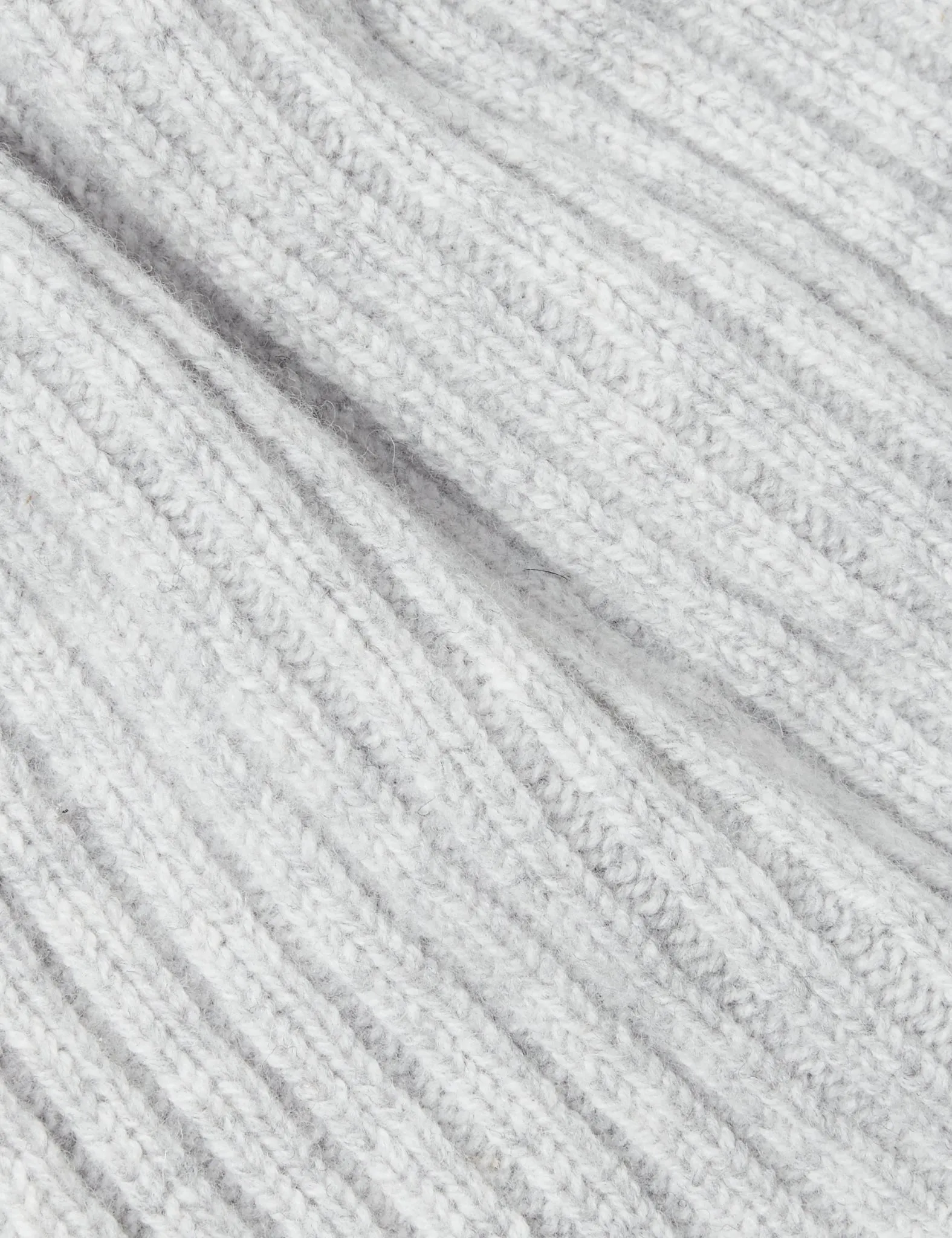 Bhode Rib Beanie Hat (Lambswool) - Light Grey
