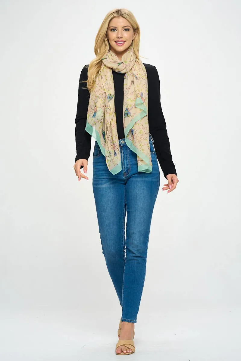 Bird on Branches Print Scarf