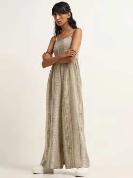 Bombay Paisley Beige Printed Jumpsuit Bombay Paisley Beige Printed Jumpsuit