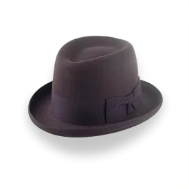 Chocolate Brown Homburg Hat with Teardrop Crown | The Marathon