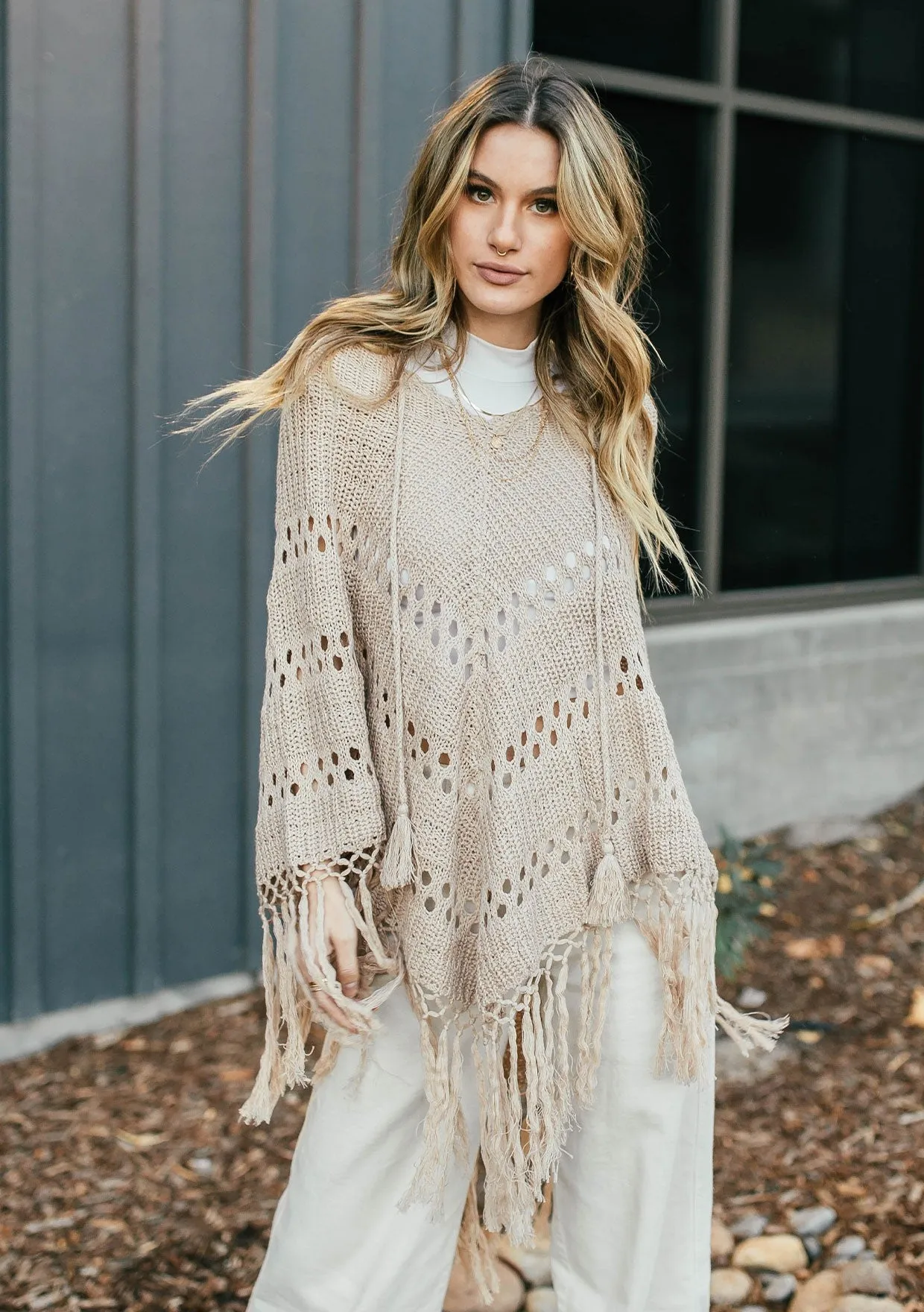 Classic Crochet Knit Poncho