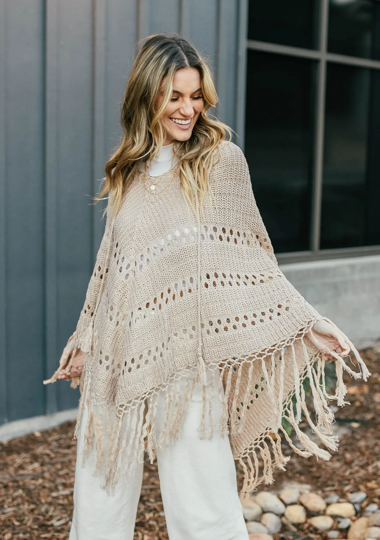 Classic Crochet Knit Poncho