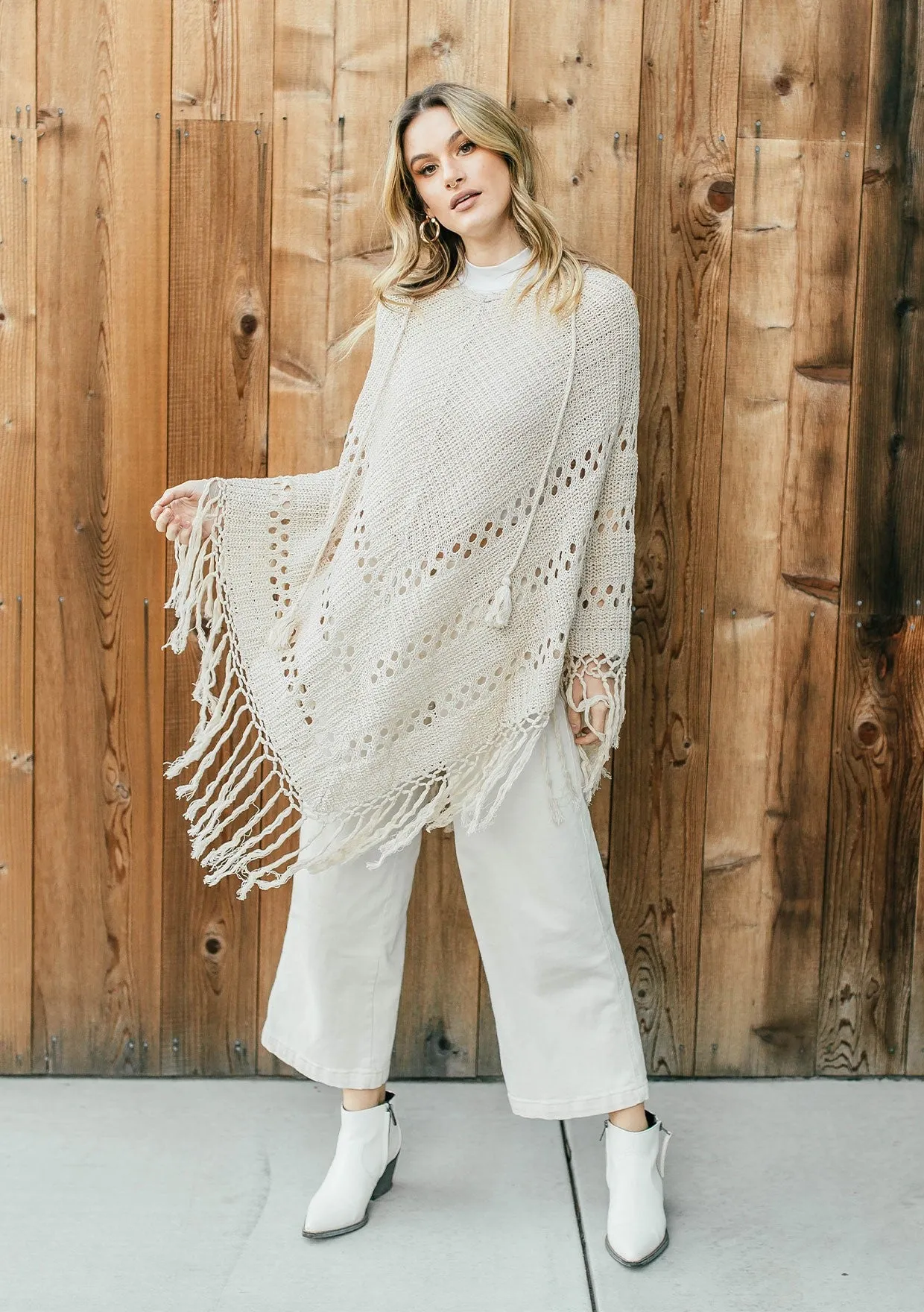 Classic Crochet Knit Poncho