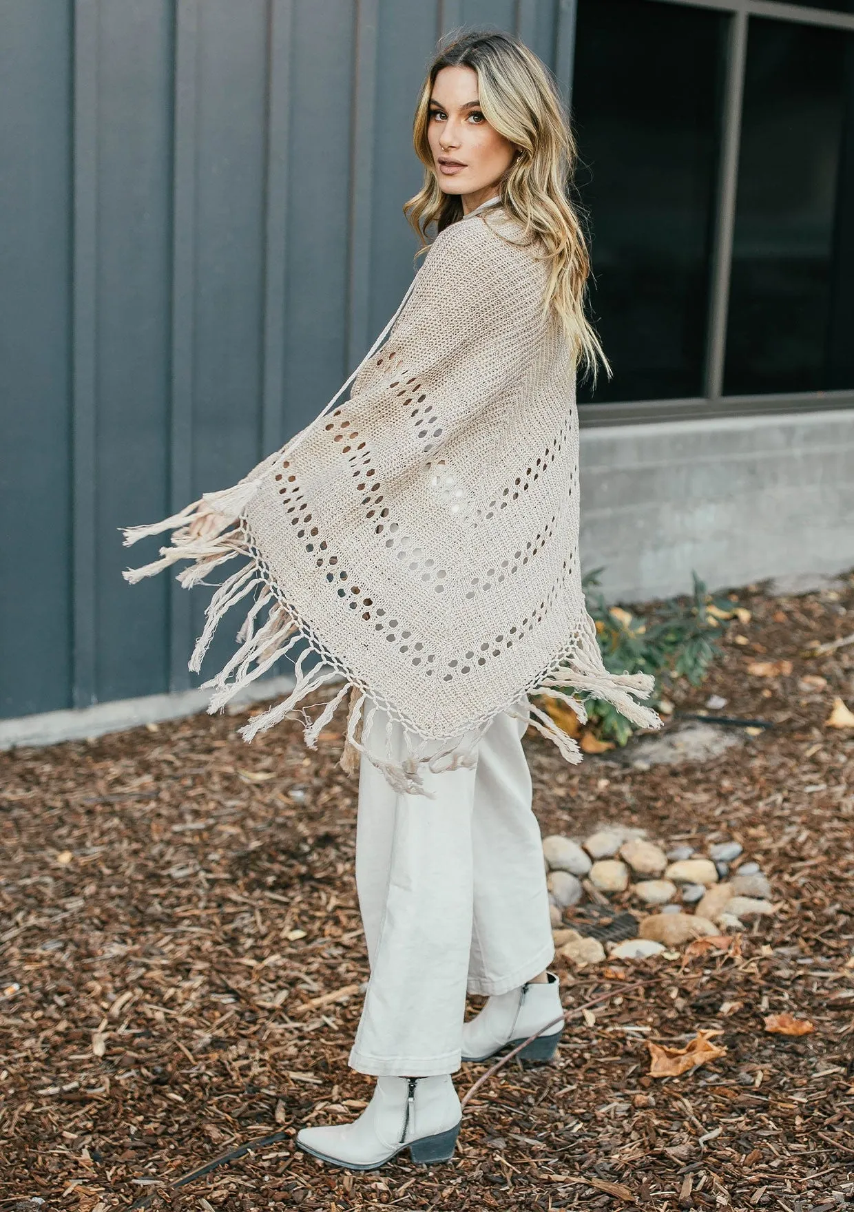Classic Crochet Knit Poncho