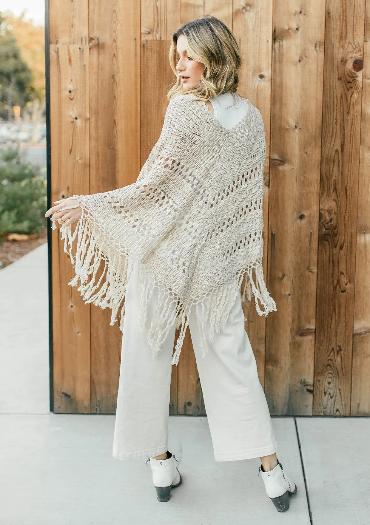Classic Crochet Knit Poncho