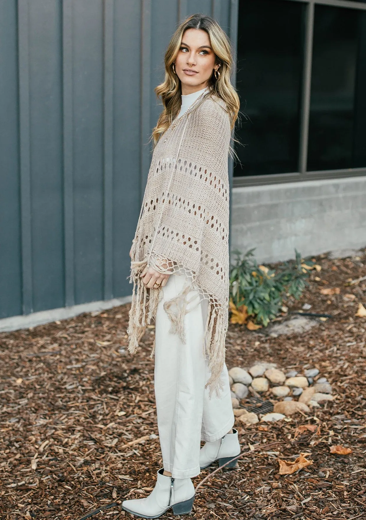Classic Crochet Knit Poncho