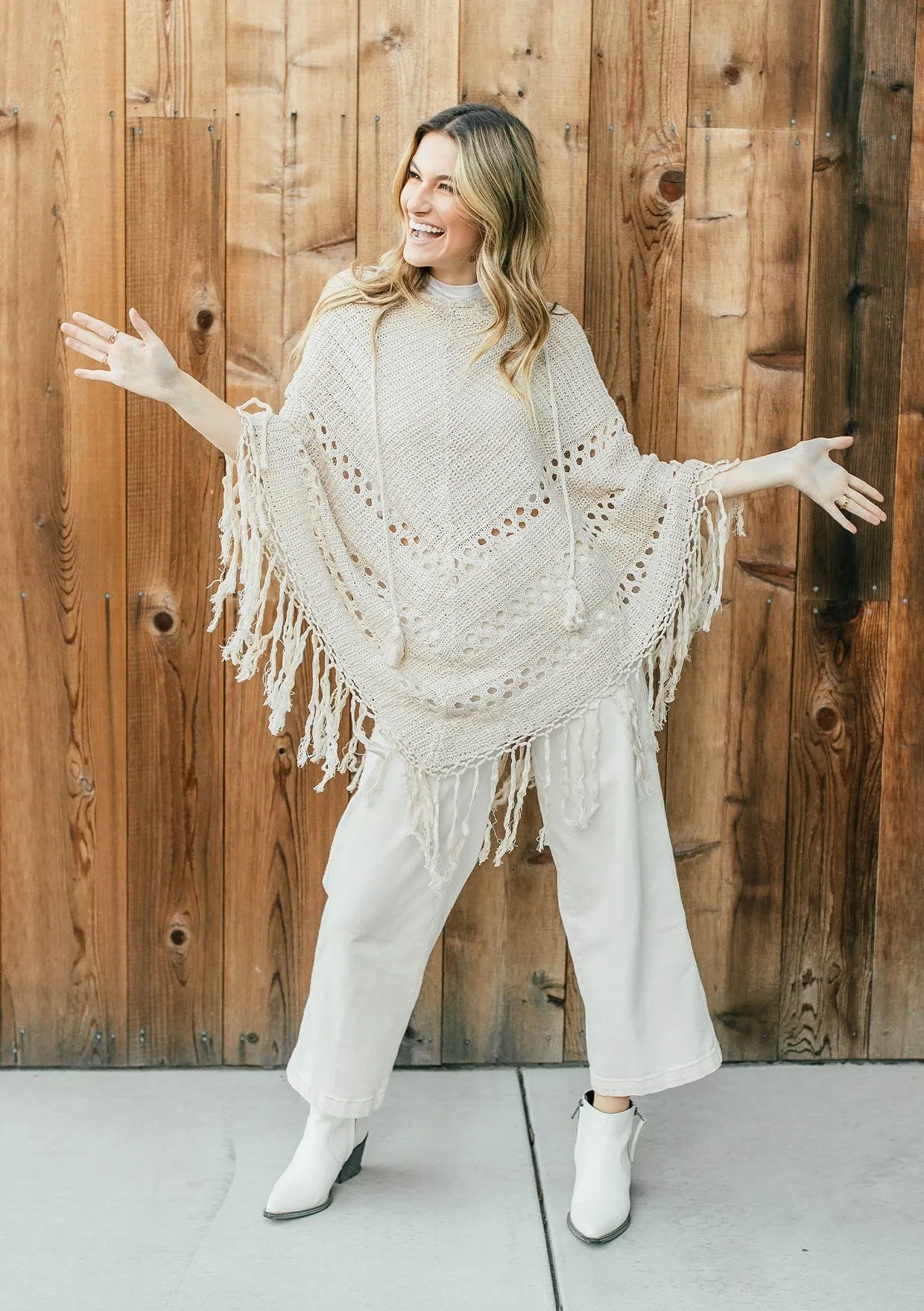 Classic Crochet Knit Poncho