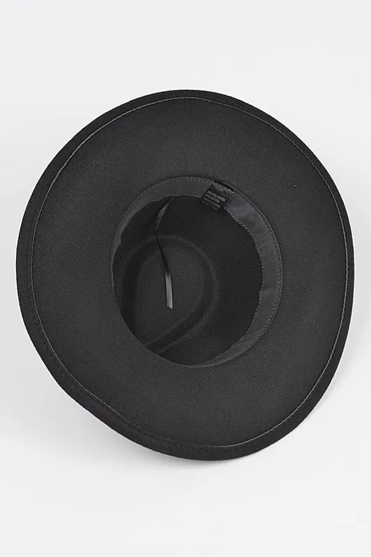 Concho Hatband Faux Wool Fedora Hat