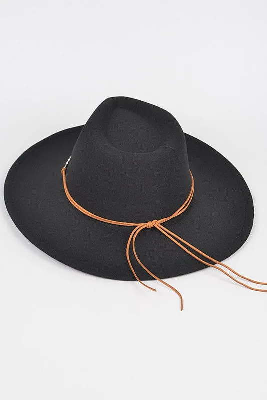 Concho Hatband Faux Wool Fedora Hat