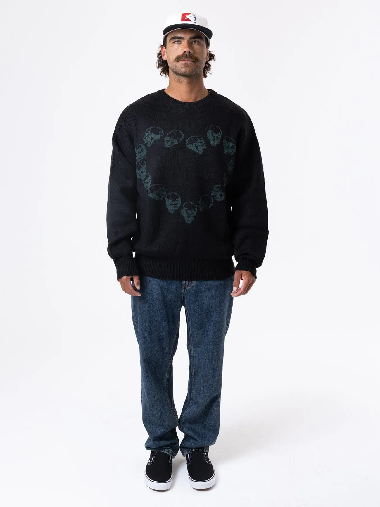 Controlled Damage Crew Knit - Black