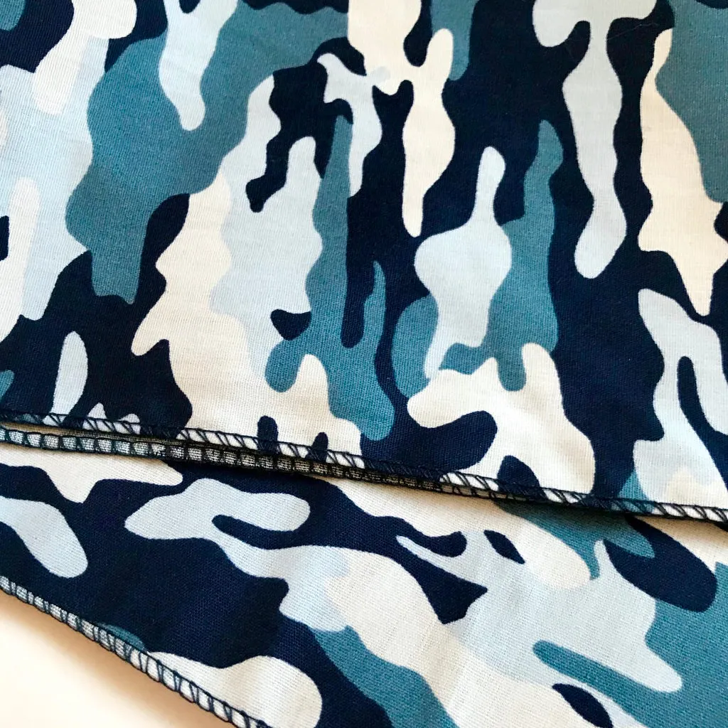 Cotton Chemo Bandana Navy Blue Camo