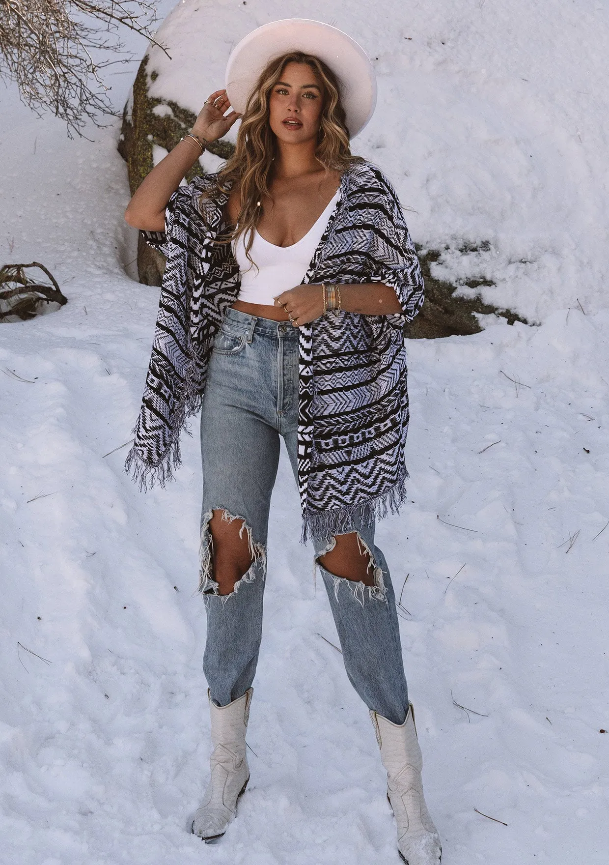 Cozy Southwestern Knit Boho Cardigan