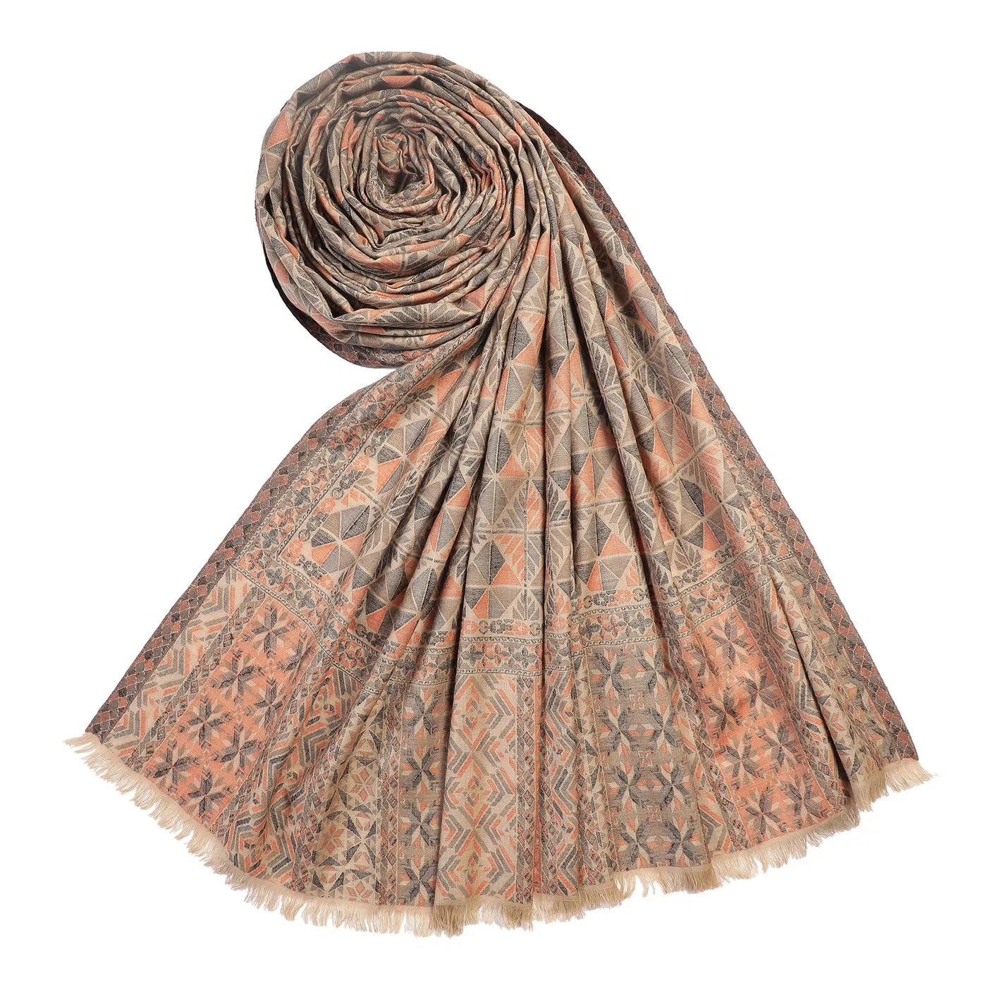 Daksh Dark Beige Wool Jacquard Lohi