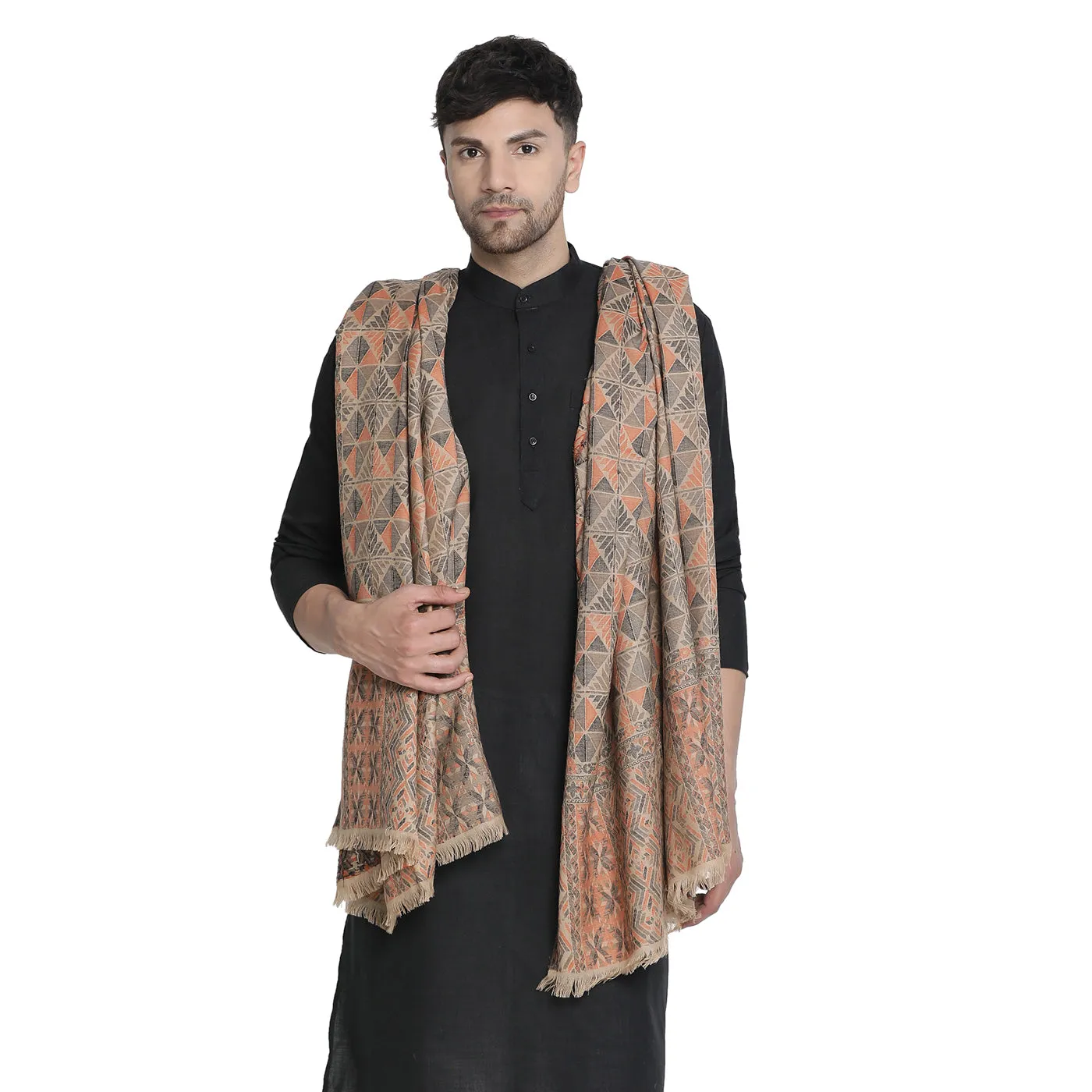 Daksh Dark Beige Wool Jacquard Lohi