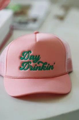 Day Drinkin' Embroidered Trucker Hat - Pink