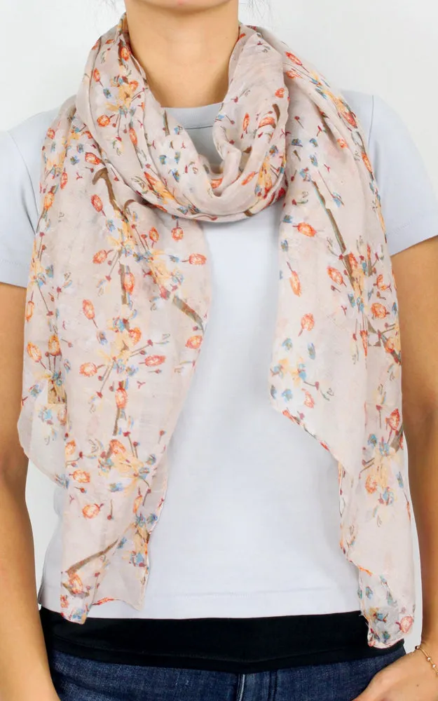EAS9966 Flower Print Oblong Scarf