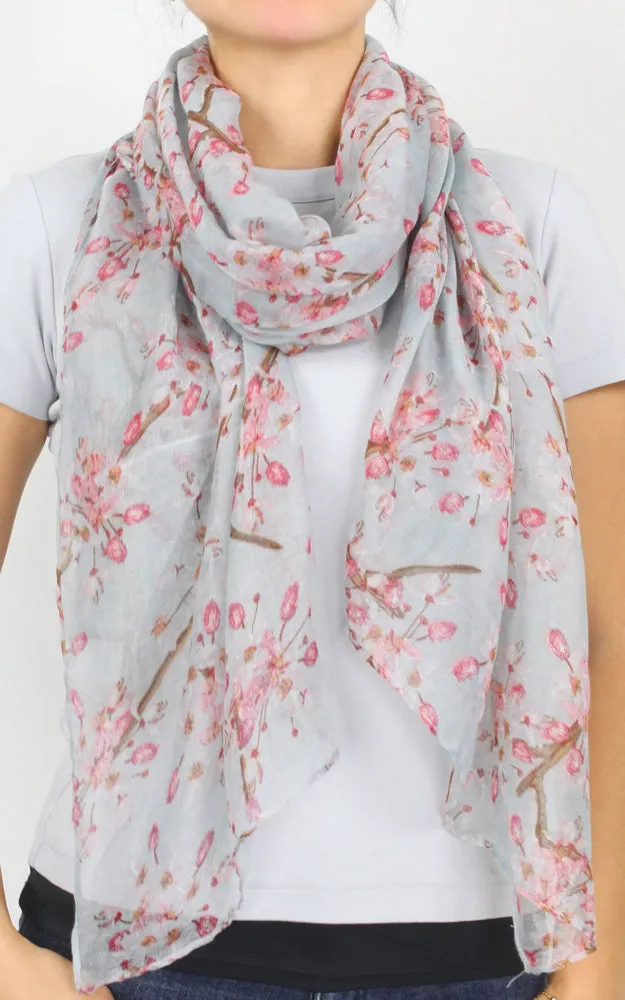 EAS9966 Flower Print Oblong Scarf