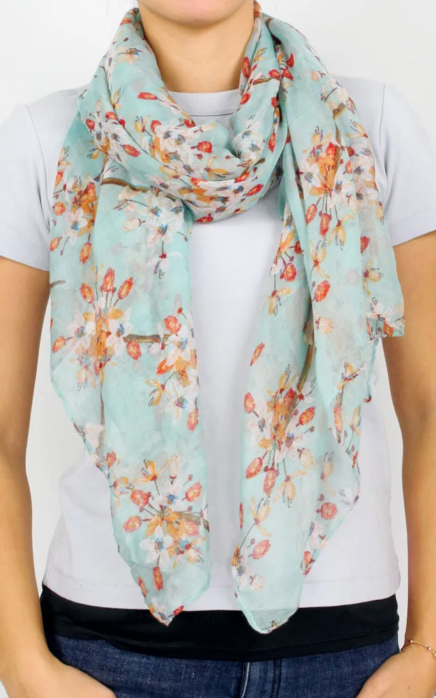 EAS9966 Flower Print Oblong Scarf