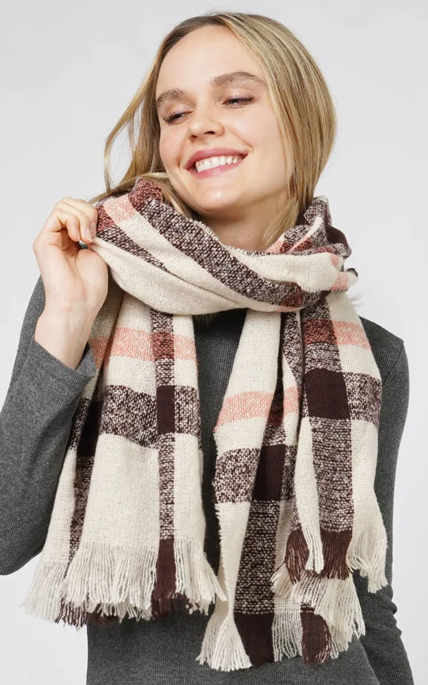 ESC10853 PLAID OBLONG SCARF