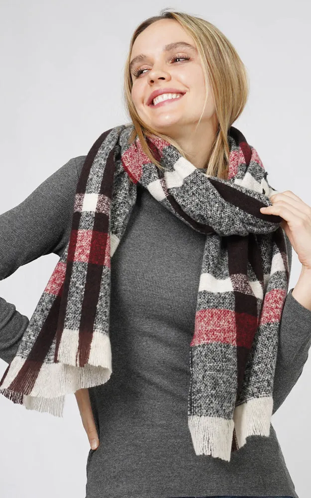 ESC10853 PLAID OBLONG SCARF