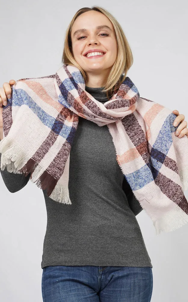 ESC10853 PLAID OBLONG SCARF
